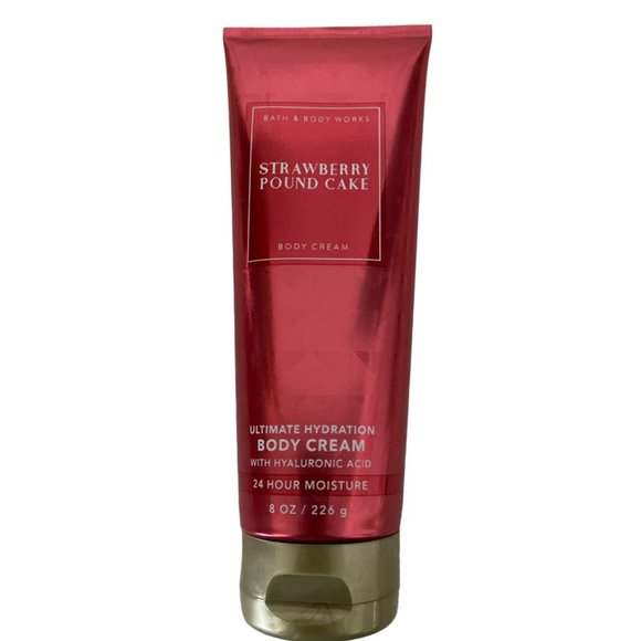 Strawberry Pound Cake Bath & Body Works Cream 8 oz. NEW Hydration discontinued - Picture 1 of 2